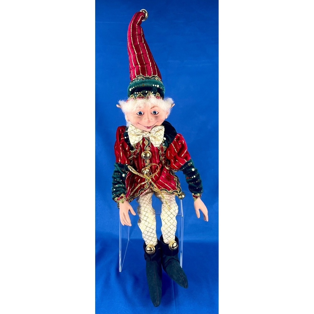 Hobby Lobby Christmas Pixie Elf Shelf Sitter Poseable 23" Jingle Bells